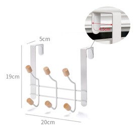 BEEK Door Hook for Hanging Coat Hooks Door Coat Hooks for Door Wardrobe Hooks Kitchen Bathroom Hallway Bedroom Coat Hooks Door Wardrobe with 6 Hooks 2 Set No Drilling