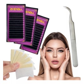 Veraly Set 3 Blister Pestañas Mink Mixto + Pinzas Curvas  + Parches