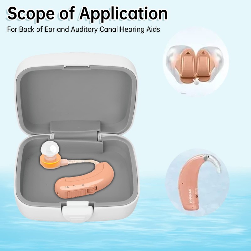 ANKROYU Waterproof Hearing Aid Case, Shockproof, Dustproof Hard Storage Box