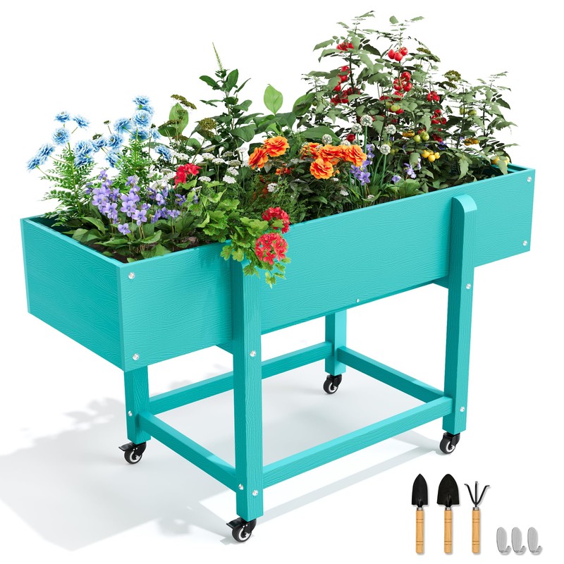 LUE BONA Raised Garden Bed with Wheels, 48 * 16.7