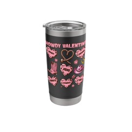 Howdy Valentine XOXO Leopard Heart Cowboy Boots Western Stainless Steel Insulated Tumbler