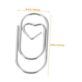 GANAZONO 50pcs Heart Shaped Paper Clips Mini Love Heart Paper Clips for Office Supplies for File and Note Organization