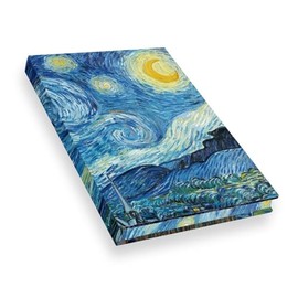 Notizbuch Echtleinen Van Gogh Die Sternennacht: mit hochwertigem, unliniertem Zeichenpapier, Leinenbindung und Motiv-Farbschnitt (Notizbücher für Kunstliebhaber, Band 2)