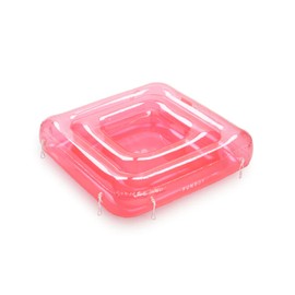 FUNBOY Clear Pink Chaise Connection Inflatable Drink Cooler, Connects Four Chaise Lounger Pool Floats, Luxury Bar Accessory Float, Perfect for a Summer Pool Party