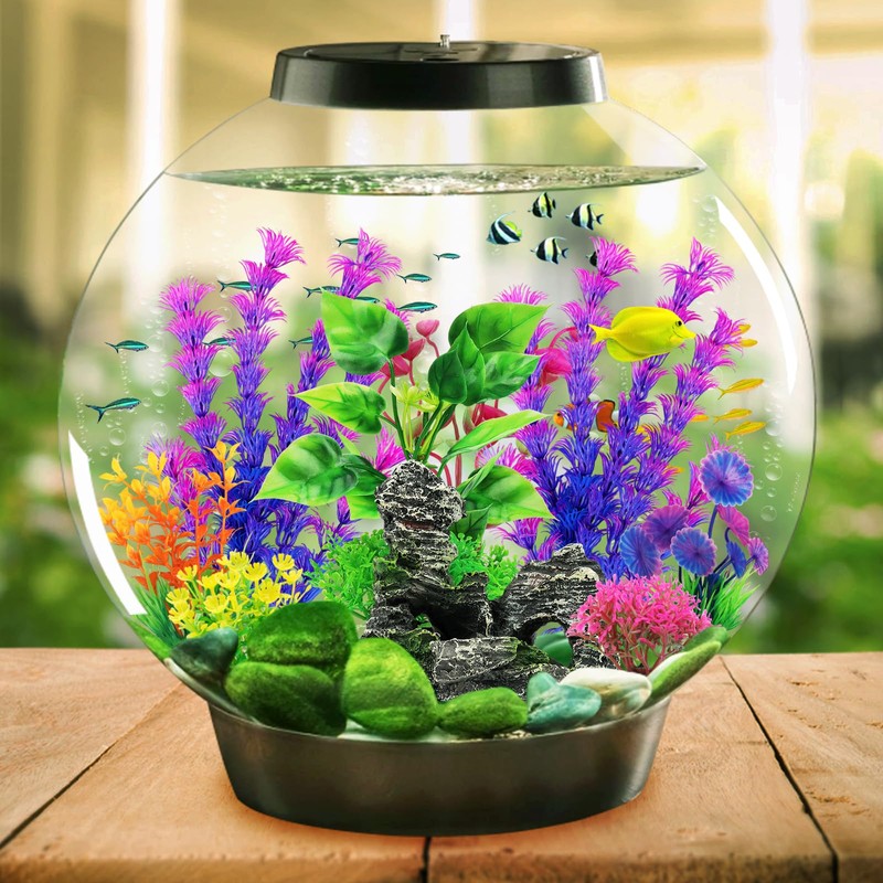 QUOZUO QUOZUO Fish Tank Accessories Artificial Plants, 9pcs Green Aquarium