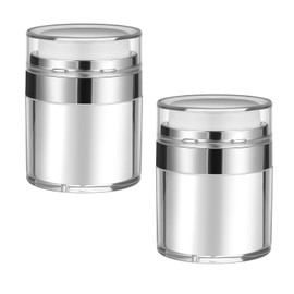 2 Pack Airless Pump Jars 30ml Cosmetic Cream Jar Lotion Pump Dispenser Empty Portable Travel Containers for Skincare Toiletries