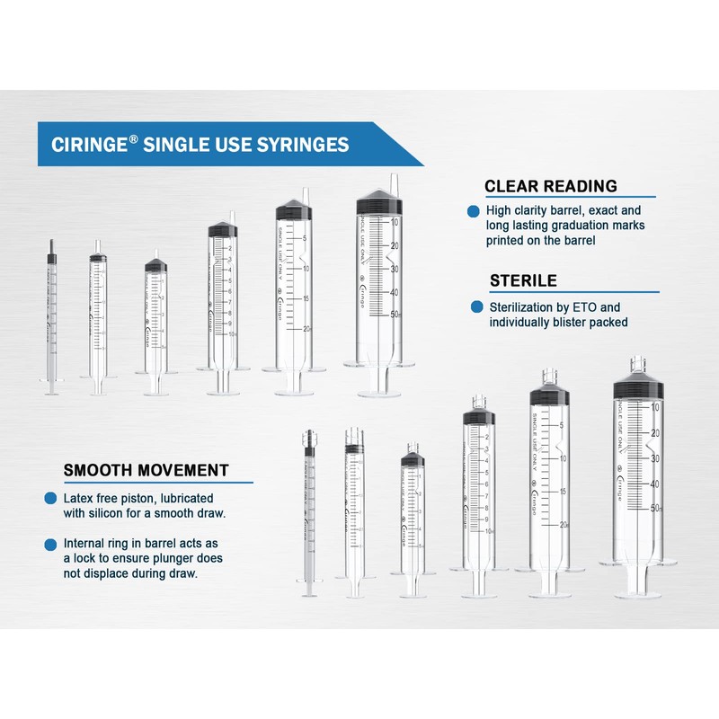 Ciringe 5 ml Syringe - Pack of 100