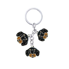 Dog Keychain, Pet Pendant Key Ring, Cute Puppy ID Tags Metal Key Ring for Dog Lover Kids_Dachshund