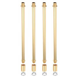MECCANIXITY Lighting Downrod, 8 Inch Long M10 Threaded Extension Rod Lighting Fixtures for Pendant Light Island Lighting Chandeliers Fan, Gold Tone 4 Set