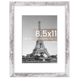 upsimples 8.5x11 Picture Frame, Rustic White 1 Pack