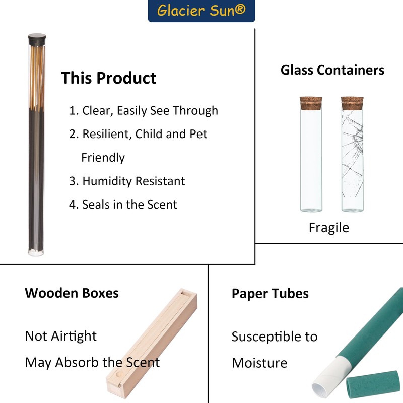 Clear Plastic Tube with Black lid, 12 Pack, Storage Holder