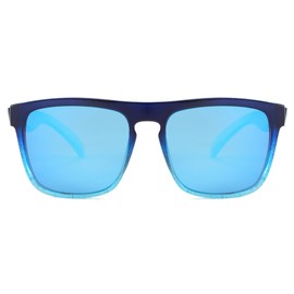Long Keeper Polarised Sunglasses Men Women Retro Square Sunglasses For Driving Fishing Running Classic UV400 Protection (Blue Blue)