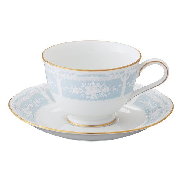 Noritake Y9587A/1507 Cup & Saucer (Coffee Tea Combined) 220cc Racewood Gold Blue Fine Porcelain