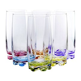 Vibrant Splash Water/Beverage Highball Glasses, 13.25 Ounce - Set of 4