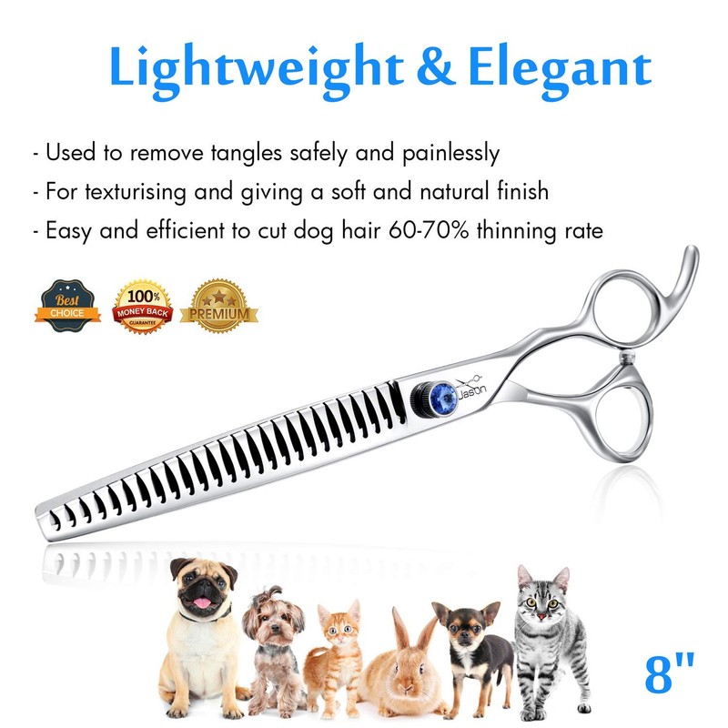 JASON 8" 26 Tooth Chunkers Shears for Dogs Ergonomic Cats