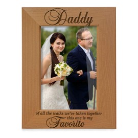 KATE POSH Daddy of All The Walks We've Taken Together This one is My Favorite. Engraved Natural Wood Picture Frame, Father of The Bride Wedding Gifts, Thank You Dad, Best Dad Ever (5x7-Vertical)