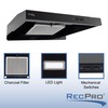 RecPro RV Stove Range Hood Vent | 22" Black |