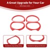 PDKLIN for Challenger Headlight Bezel Cover Trim Ring Red for