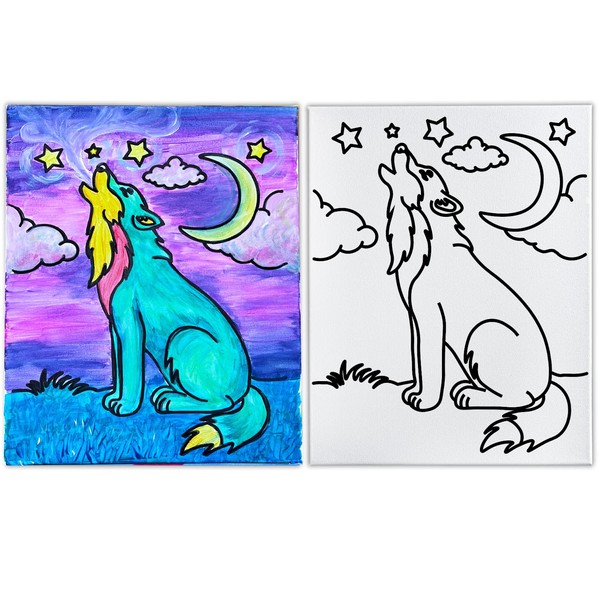 Indigo Art Studio Pre Drawn Canvas for Kids | Stenciled