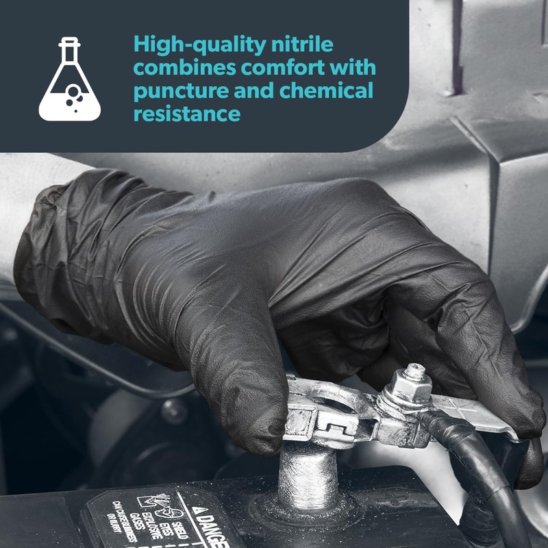 Unigloves PRO.TECT Black HD Nitrile Disposable Gloves - Ultra Heavy