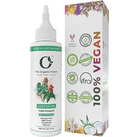 The Organic Forest  VEGAN PURE NATURAL Aceite De Ricino Orgánico Prensado En Frío Para Cabello, Piel, Pestañas, Cejas - Puro, Sin Hexanos, Aceite...  