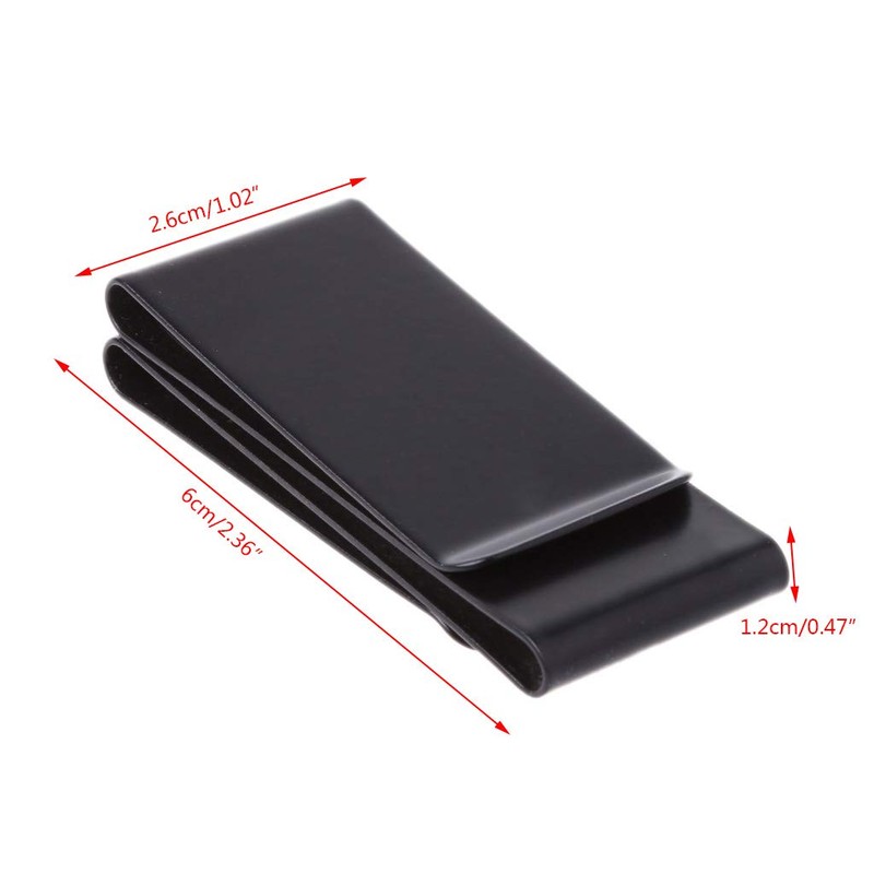 caralin Stainless Steel Slim Double-Sided Money Clip Purse Wallet Credit