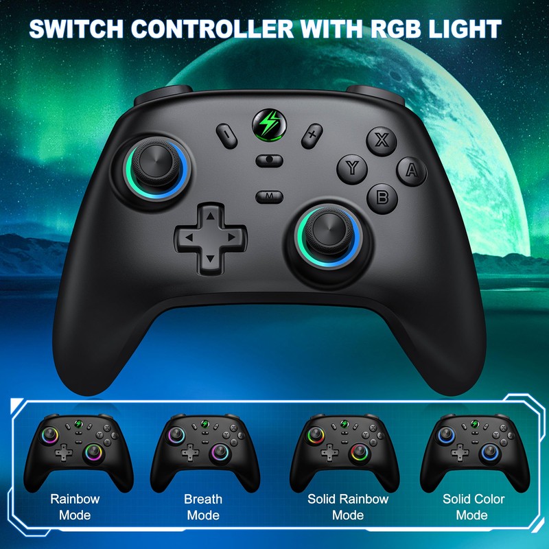HELLCOOL Wireless Switch Pro Controller with Hall Effect Joystick, 6-Axis