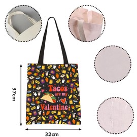 Mexico Taco Tote Bag Tacos Are My Valentine Gift Taco Fanatics Gift Mexican Cuisine Gift (Tacos Are tote CA)