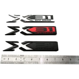 Pair Set Sierra 1500 X31 Off Road Emblems 3D Rear Bodyside Truck Bed Decal Badge Nameplate Replacement for 2019-2022 Sierra 84682662 (Chrome Black)