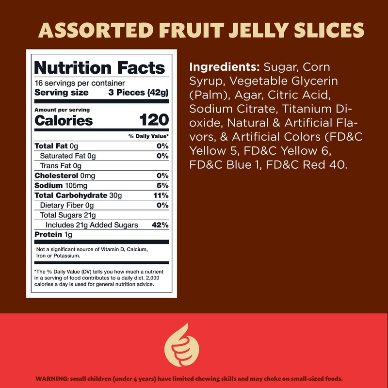 Fruit Slices Jelly Candy | 1.5 Pound Pack | Assorted