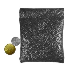 Coin Case, Men's, Coin Purse, Spring Opening, PU Leather, Mini Wallet, Thin, Compact, Small Wallet, Trinket Compartment, Coin Storage, Women's, Unisex, Lightweight, Stylish, Present, Job Gift (Black)
