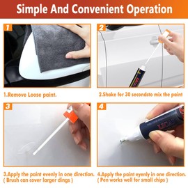 White Touch Up Paint for Cars, Two-In-One Car Touch Up Fill Paint, Quick & Easy Solution to Repair Minor Automotive Scratches Touch Up Paint Pen 0.4 fl oz