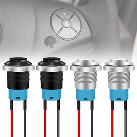 Tmyjfjingxi 4PCS 12V ON/Off Latching Push Button Switch Waterproof 12mm Small Push Button Switch (2 Black+2 Silver)