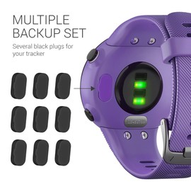 kwmobile 30x Dust Plug Set for Garmin Venu/Forerunner/Vivomove/Fenix - Dustproof Plug for Charging Port Black