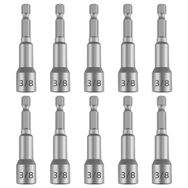 Havaro 10-Piece 3/8" 6-Point Nut Driver Bit Set, 1/4" Hex Shank, 2.56" Length, Chrome Vanadium Steel, Metal & Wood