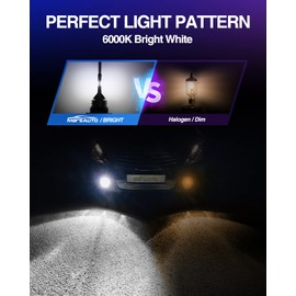 Marsauto H11 H8 H16 LED Fog Light Bulbs, 6000k Xenon White, Superior Bright CSP Chips 360-degree Illumination DRL, Halogen Bulbs Replacement for Cars,Trucks,SUVS