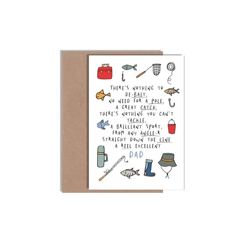 Funny Father’s Day Card for Dad Who Loves Fishing -