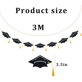 Graduation Cap Banner 2026 – Black Glitter Grad Party Decorations for Class of 2026, Grad Banner with Gold Tassels, Graduation Decorations for High School & College, Congrats Grad Party Decor