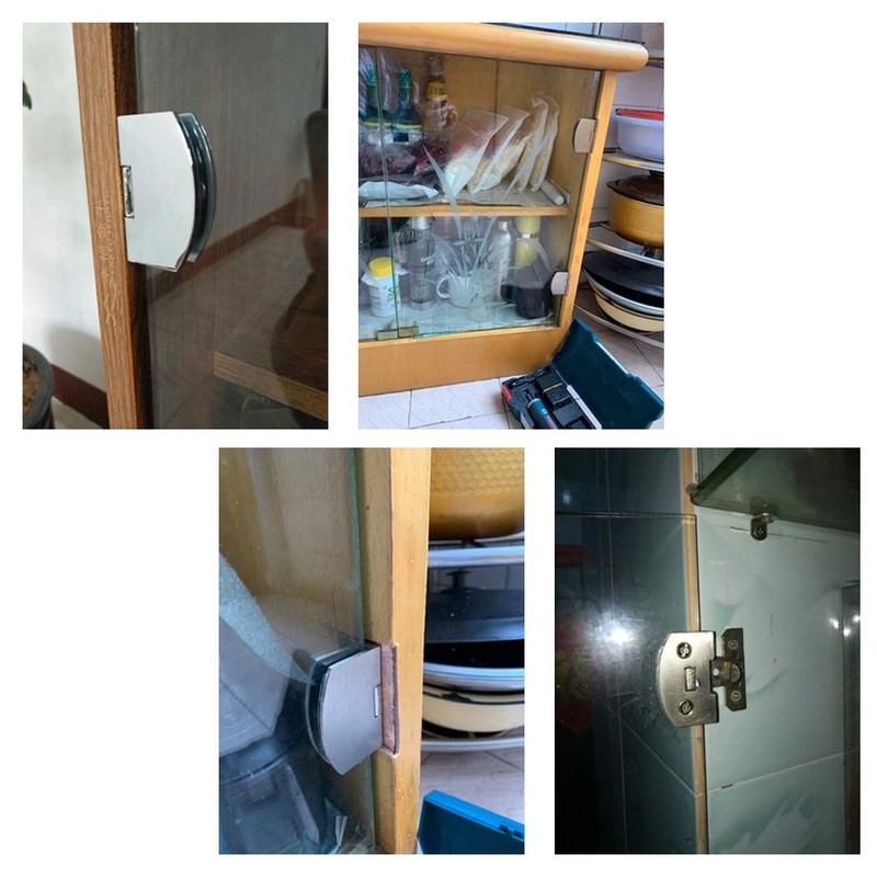 90 Degree Glass Door Pivot Hinge Kit Zinc Alloy Shower