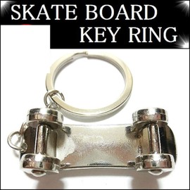 YZ088 Skateboard Key Chain Skateboard Skateboard Skater Wheel Street Hip Hop Silver Silver HIPHOP Key Ring Accessory Stylish, Alloy