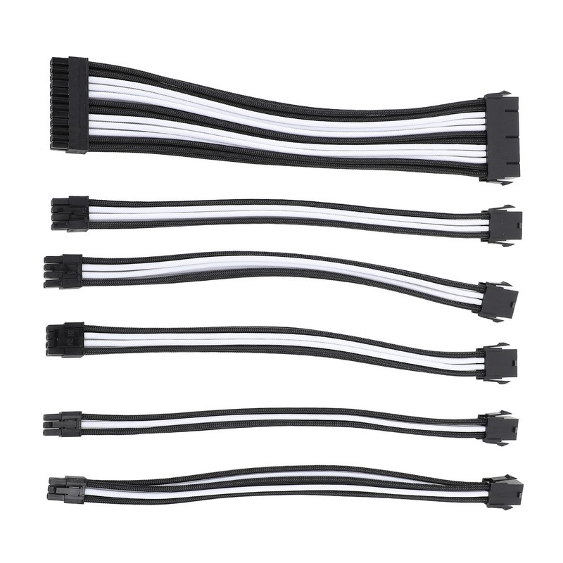 6PCS PC Extension Cable Set 30cm 24 Pin Motherboard Extension