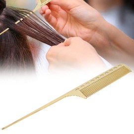 Peine de pelo de cola de rata de salón, peines portátiles de acero inoxidable, peine de peinado fino para hombres, mujeres y niños(dorado)