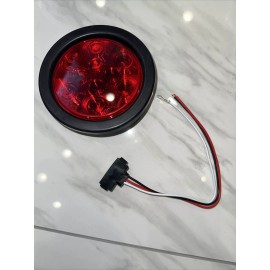 Haulmaster 1 Red 4" Round 10 LED Stop Turn Tail Submersible Trailer Light. Flush Mount