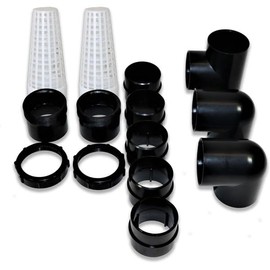 eco-filtration DOUBLE REMOVABLE STRAINER/CAGE FROM 2”/56MM RIGID PIPE KOI FISH POND PIPE