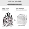 Hulnulnu Insulated Lunch Bag with Skull and Flowers Reusable Portable