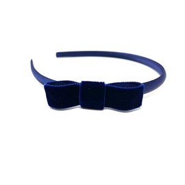 Navy Blue Velvet Bow Headband