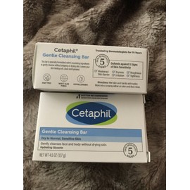 Cetaphil ❤️2 Pack ~ Cetaphil Gentle Cleansing Bar for Dry, Sensitive Skin 4.5 oz