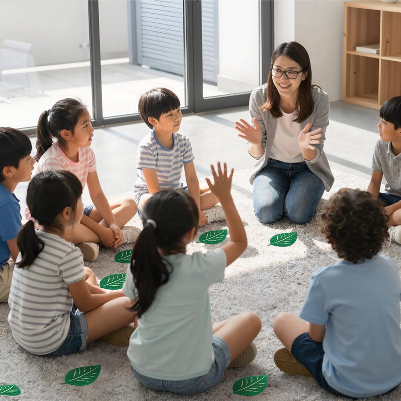 40 Pcs 4" Leaf Carpet Markers for Classrooms