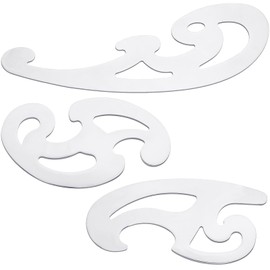 Fulmoon 3 Pcs Stainless Steel French Curve Ruler for Sewing Tools Metal Drafting Stencils Reusable Drafting Templates Drawing Ruler for Leather Craft Professional Drawing Rulers