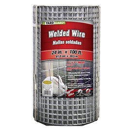 YARDGARD – 1 in. x 1 in. Mesh Welded Wire Fence – 24 in. x 100 ft. 16‑Gauge Galvanized Steel – for Animal Enclosures | Garden Protection | Property Fencing | Cage Wire Applications